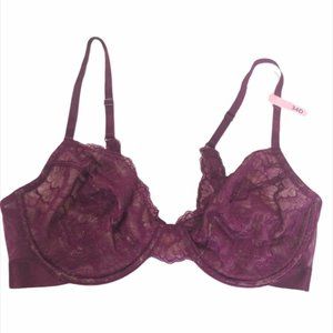 34D Bra Maidenform Underwire Purple Lined Lace New SN 9700